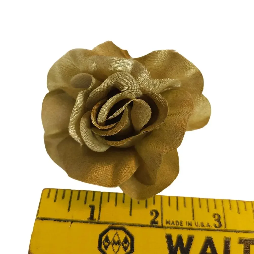 105 Moss Olive Green Satin Rose Heads Lot Open Roses Buds Stemless Wedding Craft
